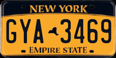 NY license plate GYA3469