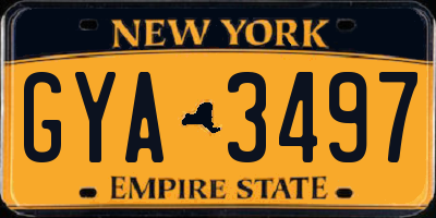 NY license plate GYA3497