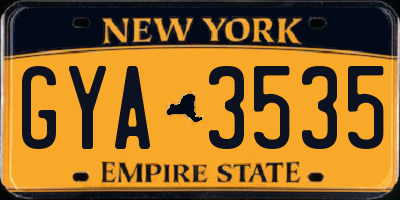 NY license plate GYA3535
