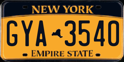 NY license plate GYA3540