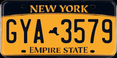 NY license plate GYA3579