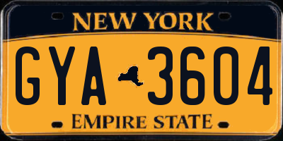NY license plate GYA3604