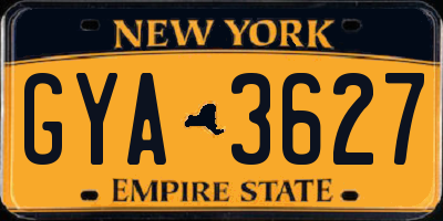 NY license plate GYA3627