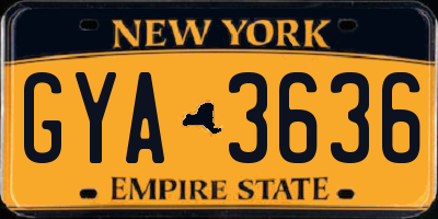 NY license plate GYA3636