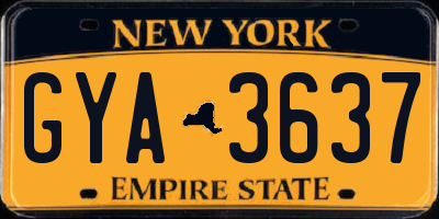 NY license plate GYA3637
