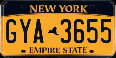 NY license plate GYA3655