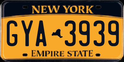 NY license plate GYA3939