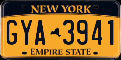 NY license plate GYA3941