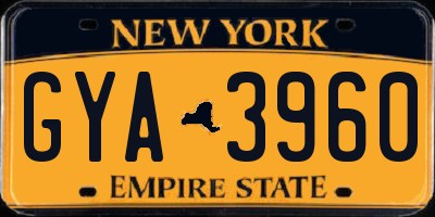 NY license plate GYA3960