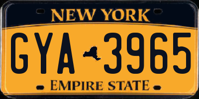 NY license plate GYA3965