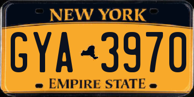 NY license plate GYA3970