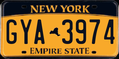 NY license plate GYA3974