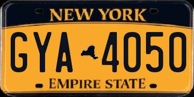 NY license plate GYA4050