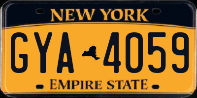 NY license plate GYA4059