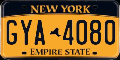 NY license plate GYA4080