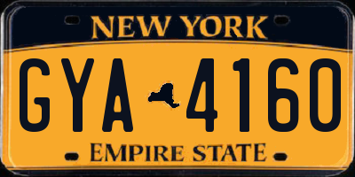 NY license plate GYA4160