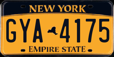 NY license plate GYA4175