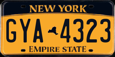 NY license plate GYA4323