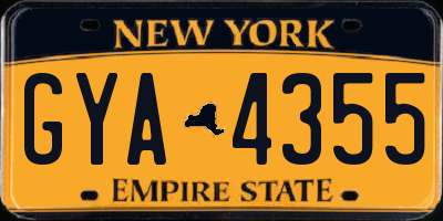 NY license plate GYA4355
