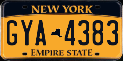 NY license plate GYA4383