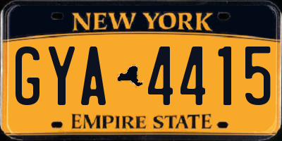 NY license plate GYA4415