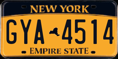 NY license plate GYA4514