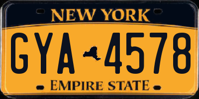 NY license plate GYA4578