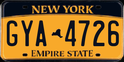 NY license plate GYA4726