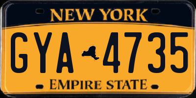 NY license plate GYA4735