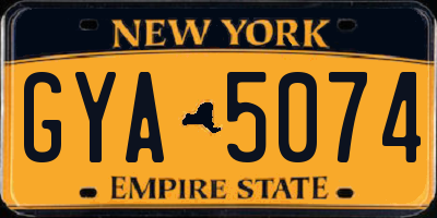 NY license plate GYA5074