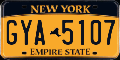 NY license plate GYA5107