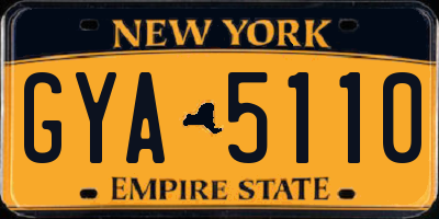 NY license plate GYA5110