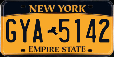 NY license plate GYA5142