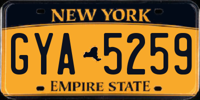 NY license plate GYA5259