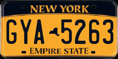 NY license plate GYA5263