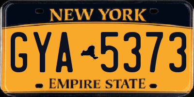 NY license plate GYA5373