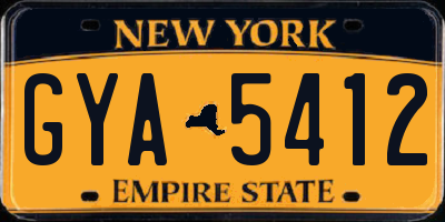 NY license plate GYA5412
