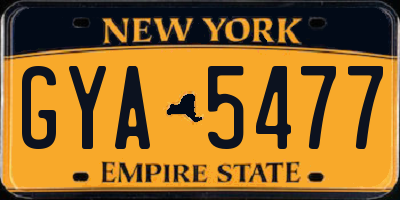 NY license plate GYA5477