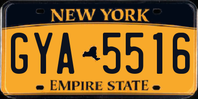 NY license plate GYA5516