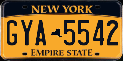 NY license plate GYA5542