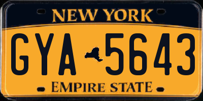 NY license plate GYA5643