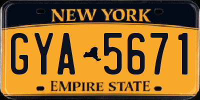 NY license plate GYA5671