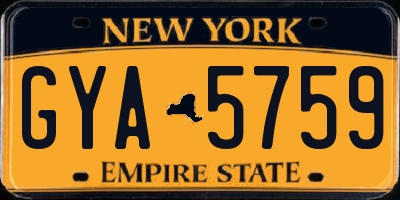 NY license plate GYA5759