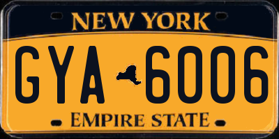 NY license plate GYA6006