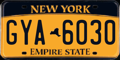 NY license plate GYA6030