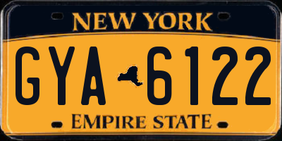 NY license plate GYA6122