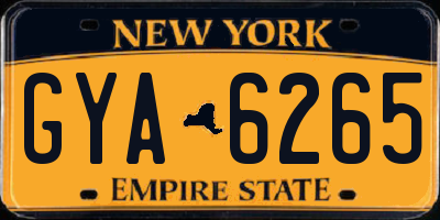 NY license plate GYA6265