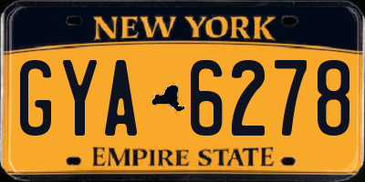 NY license plate GYA6278