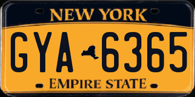 NY license plate GYA6365