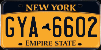 NY license plate GYA6602
